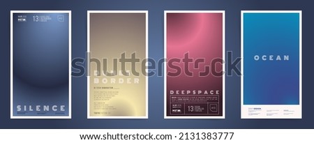 Abstract neo space vertical stories, gradient cover template design set for poster, social media post and stories banner. Science duotone foggy gradient decor post. Vector technology dark set.
