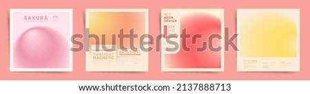Abstract spring square gradient cover template design set for poster, social media post and modern album. Aesthetic circular gradient post. Vector modern color kit.	