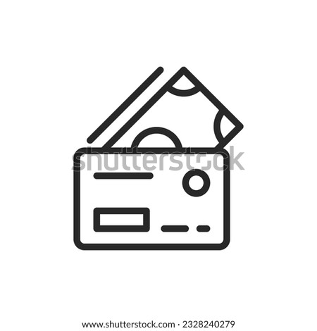 Card and Cash Payment Icon. Vector Linear Editable Sign of Dual Payment Methods Including Card and Cash Transactions. Ideal for Payment methods and money exchange pictogram.