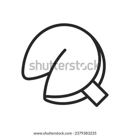 Fortune Cookie Icon. Vector Linear Illustration of Traditional Chinese Treat with Hidden Messages of Luck, Wisdom, and Destiny. Symbol for Mystery, Insight, and Cultural Traditions.