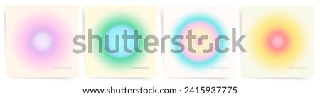 Square Gradient Background Design Set for Album Covers, Posts, Banners, Card and Posters. Springtime radial pink, green, blue abstract graphic frames.