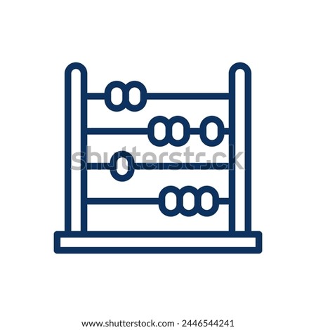 Abacus Icon. Thin Line Illustration of Classic Calculating Tool for Basic Mathematics Education and Counting Practice. Isolated Outline Vector Sign.	