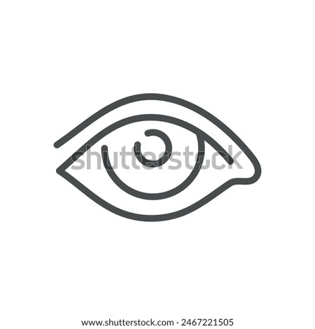 Eye Icon. Isolated Line Illustration of Human Eye, Representing Vision, Ophthalmology, and Visual Health. Perfect for Medical, Healthcare, and Educational Applications.