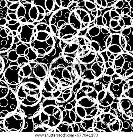 grunge circles seamless pattern hand drawn round shapes background
