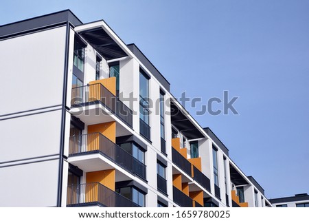 New building condominium. Modern apartment complex exterior. Stock foto © 