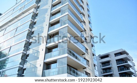 Similar – Image, Stock Photo Modern apartment with window view of city