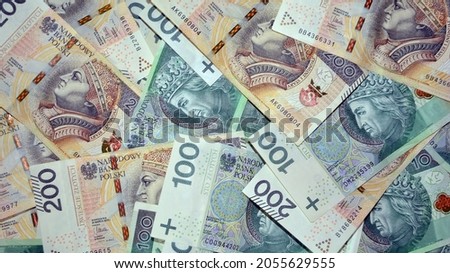 Background made of polish banknotes (polish zloty).