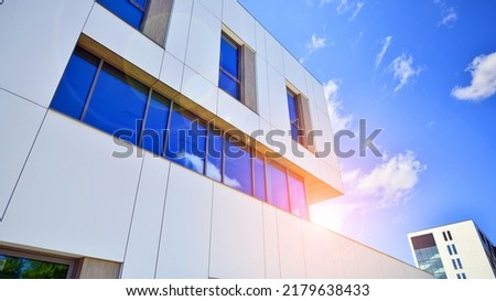 Similar – Image, Stock Photo Panel building facade with yellow roller