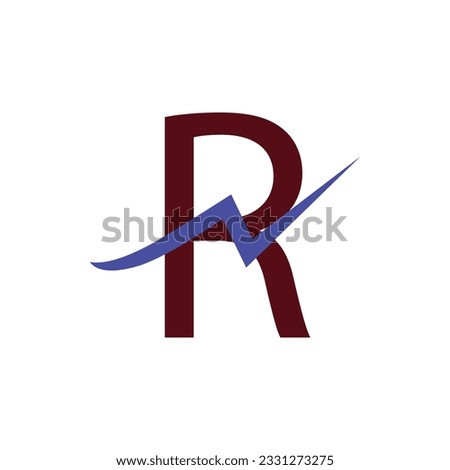 Letter R Financial Logo Design Vector Template. Financial Marketing Logo Concept With Growth Arrow stock illustration