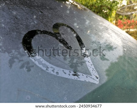 Image, Stock Photo Parking Emotions is written on a sign in the landscape