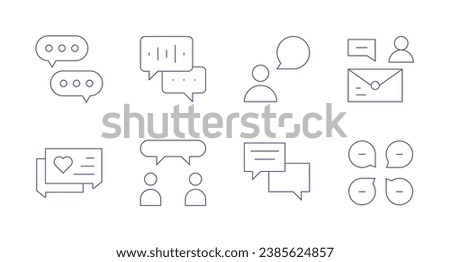 Chat icons. Editable stroke. Containing message, chat, slack.