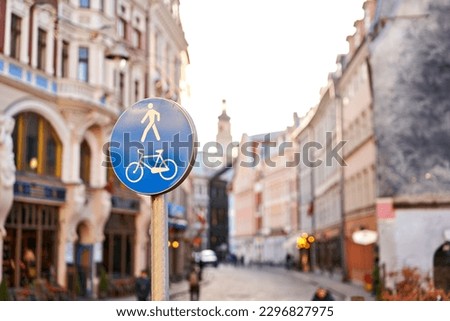 Similar – Image, Stock Photo pedestrian and bicycle traffic signal on the street