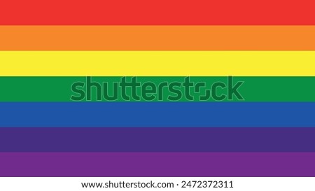 1978-1999 Pride Flag. Pride Flag. LGBTQ+ colored flag. Pattern. Pride Parade. Multicolored LGBT+ linear flag.