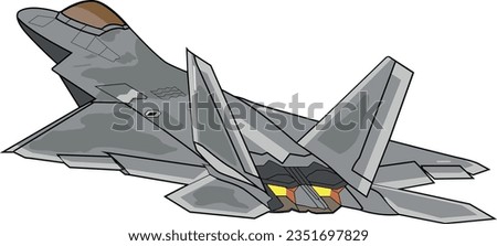 F-22 Raptor Take Off Vector Illustration