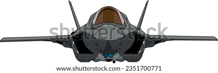 F-35B Front View Vector Illustration