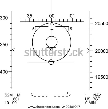 F-15C Fighter Jet Heads Up Display IR Guided Missile View - Vector Drawing