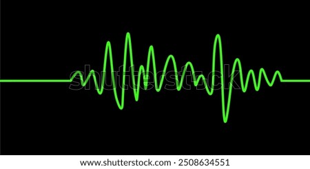 Music wave line sound one noise icon audio frequency signal podcast radio sound wave volume hand art. Acoustic line music logo record sound wave doodle sketch abstract. Vector illustration