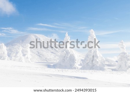 Similar – Foto Bild Schnee mit Bergen und Wanderhütte im Sommer in den Savoien 2011 I