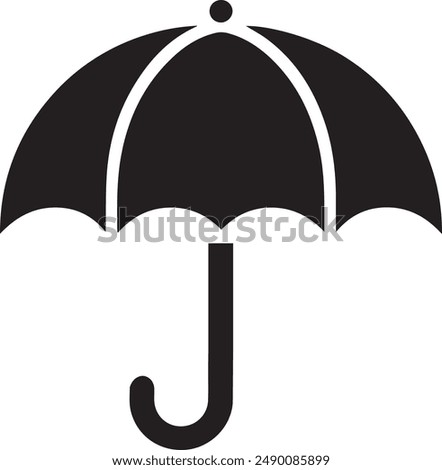 umbrella icon vector silhouette white background