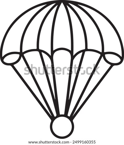 parachute icon filled outline vector illustration