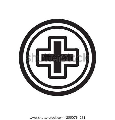 medical logo, Health plus logo design illustration. Silhouette of symbol