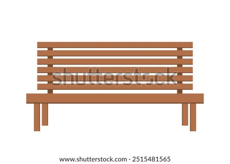 Outdoor brown wooden bench for garden and parks