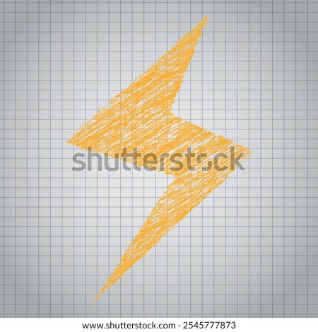 Lightning in notebook hand drawing 