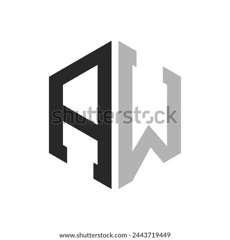 Modern Unique Hexagon Letter AW Logo Design Template. Elegant initial AW Letter Logo Concept