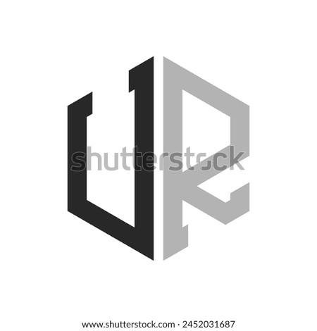 Modern Unique Hexagon Letter UR Logo Design Template. Elegant initial UR Letter Logo Concept