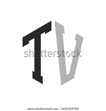 Modern Unique Hexagon Letter TV Logo Design Template. Elegant initial TV Letter Logo Concept