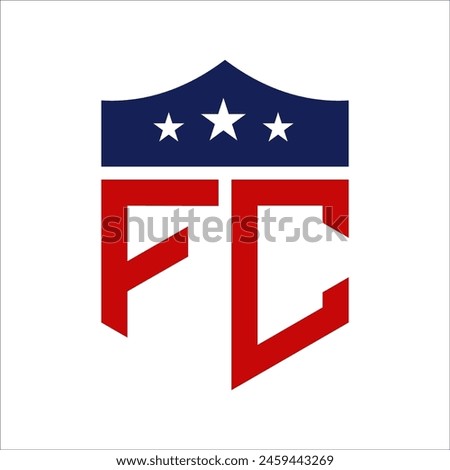 Patriotic FC Logo Design. Letter FC Patriotic American Logo Design for Political Campaign and any USA Event.