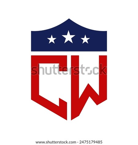 Patriotic CW Logo Design. Letter CW Patriotic American Logo Design for Political Campaign and any USA Event.