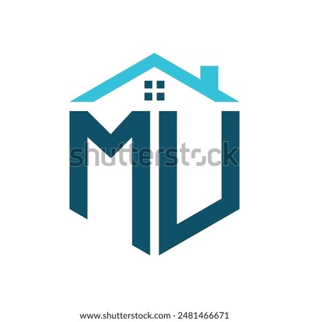 MU House Logo Design Template. Letter MU Logo for Real Estate, Construction or any House Related Business