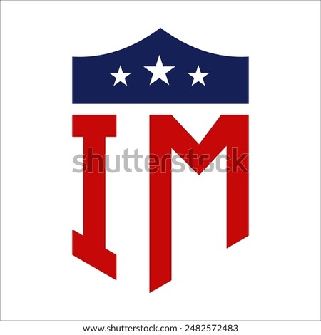 Patriotic IM Logo Design. Letter IM Patriotic American Logo Design for Political Campaign and any USA Event.