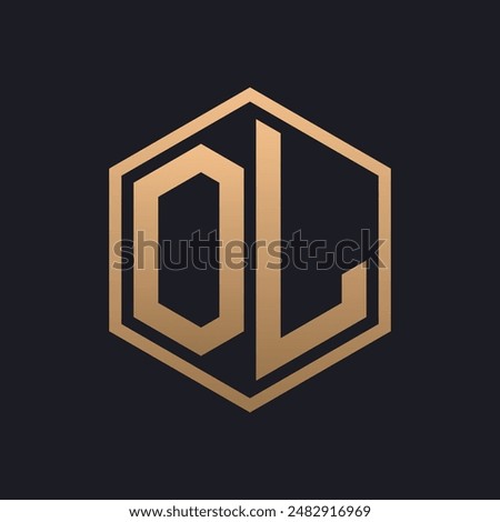 Elegant Hexagon Letter OL Logo Design. Initial Luxurious OL Logo Template