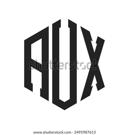 AUX Logo Design. Initial Letter AUX Monogram Logo using Hexagon shape