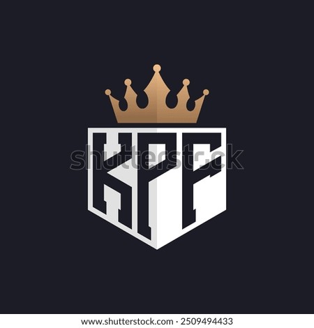 Luxury KPF Logo with Crown. Elegant Initials KPF Letter Logo for Exclusive Brands. Letter KPF Monogram for High-End Businesses