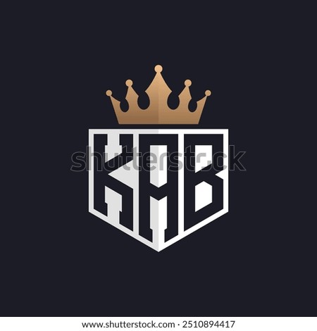 Luxury KAB Logo with Crown. Elegant Initials KAB Letter Logo for Exclusive Brands. Letter KAB Monogram for High-End Businesses