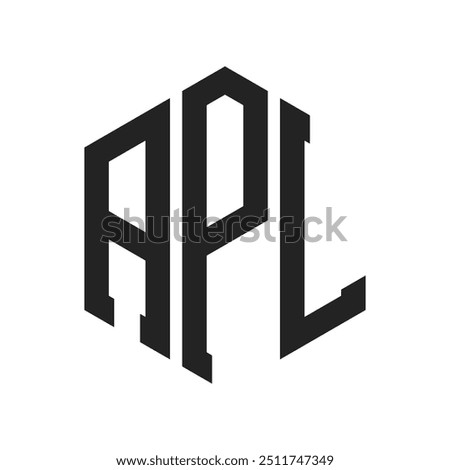 APL Logo Design. Initial Letter APL Monogram Logo using Hexagon shape