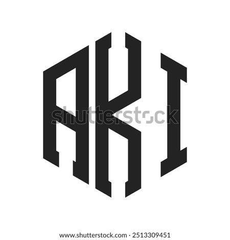 AKI Logo Design. Initial Letter AKI Monogram Logo using Hexagon shape