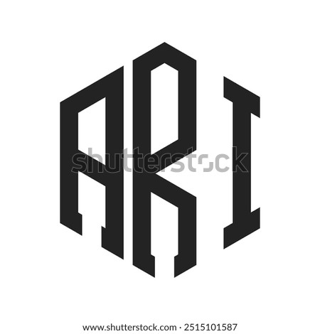 ARI Logo Design. Initial Letter ARI Monogram Logo using Hexagon shape