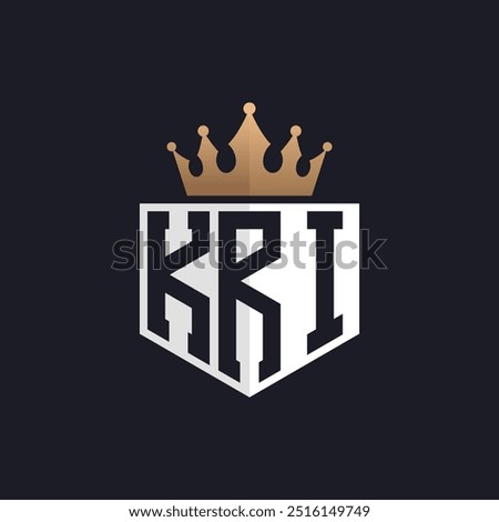 Luxury KRI Logo with Crown. Elegant Initials KRI Letter Logo for Exclusive Brands. Letter KRI Monogram for High-End Businesses