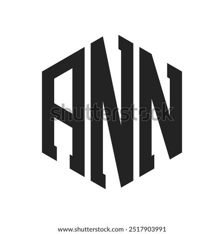 ANN Logo Design. Initial Letter ANN Monogram Logo using Hexagon shape