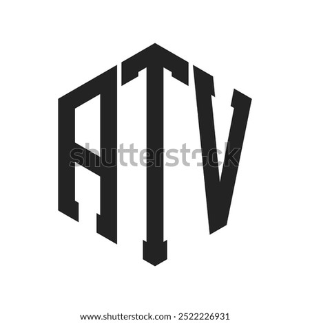 ATV Logo Design. Initial Letter ATV Monogram Logo using Hexagon shape