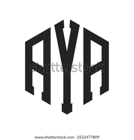 AYA Logo Design. Initial Letter AYA Monogram Logo using Hexagon shape