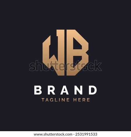 WB Logo Design. Modern, Minimal, Elegant and Luxury WB Logo. Alphabet Letter WB Logo Design for Brand Corporate Business Identity.