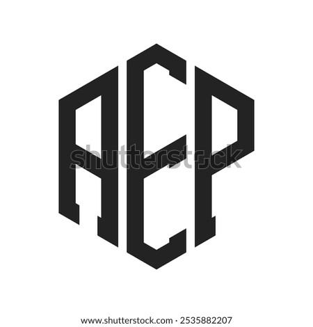 AEP Logo Design. Initial Letter AEP Monogram Logo using Hexagon shape