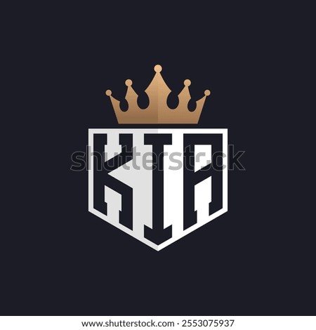 Luxury KIA Logo with Crown. Elegant Initials KIA Letter Logo for Exclusive Brands. Letter KIA Monogram for High-End Businesses