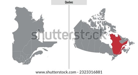 map of Quebec province of Canada and location on Canadian map