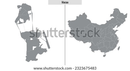 map of Macau province of China and location on Chinese map